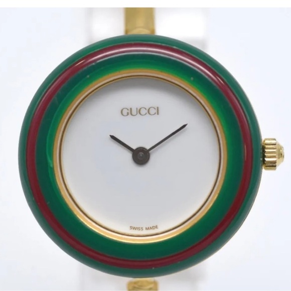 GUCCI RARE 14k Gold Plated VINTAGE STATEMENT PIECE WATCH main image 5